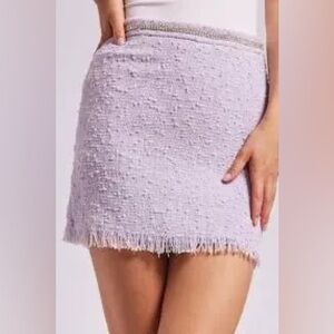 NWT GENERATION LOVE TWEED SHEENA SKIRT IN LILAC